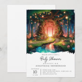 Schattige Fantasy Enchanted Forest Baby shower Kaart (Voorkant / Achterkant)