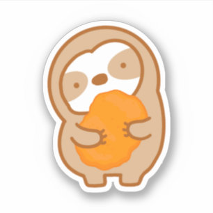 Schattige fastfood kip nugget luiaard sticker