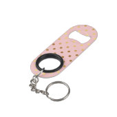 Schattige Faux Gold Polka Dots Flowers Sleutelhanger Flessenopener (Achterkant Gekanteld)