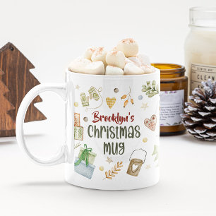Schattige 'favoriete dingen' Persoonlijke Kerstmis Koffiemok