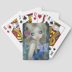 Schattige Fee en Vlinder Fantasie Kunst Pokerkaarten