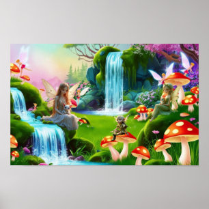 Schattige feeën poster
