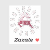 Schattige Feestelijk Rendier Rood & Wit Vrolijk Ke Sticker (Vel)