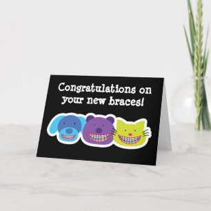 Schattige felicitatiekaart voor je nieuwe beugel kaart