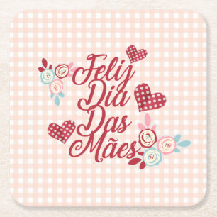 Schattige Feliz Dia Das Mães Onderzetter