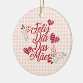 Schattige Feliz Dia Das Mães | Versiering Keramisch Ornament (Links)