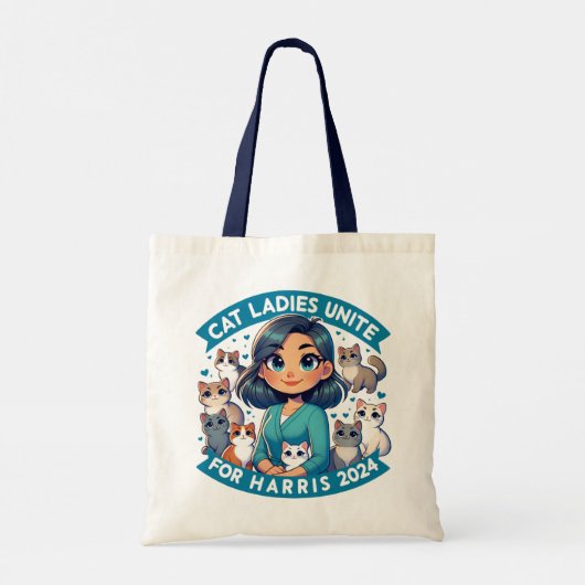 Schattige feministisch beroep Kinderloze Cat Lady Tote Bag (Achterkant)