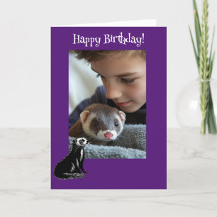 Schattige Ferret Fun Foto Verjaardag Kaart