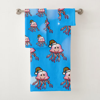 Schattige Festieve Kwallen Cartoon Bad Handdoek