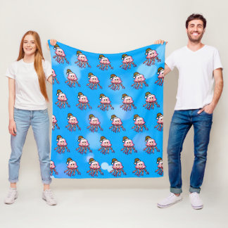 Schattige Festieve Kwallen Cartoon Fleece Deken