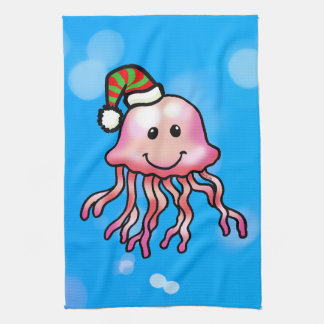 Schattige Festieve Kwallen Cartoon Theedoek