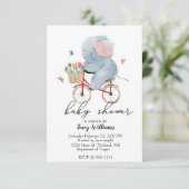Schattige fietsrijdende olifant kaart (Staand voorkant)