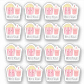 Schattige filmavond sticker (Voorkant)