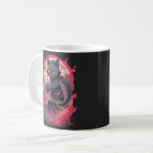 Schattige Fire Splash Black Ninja Cat Warrior Koffiemok (Voorkant links)