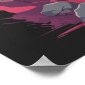 Schattige Fire Splash Black Ninja Cat Warrior Poster (Hoek)