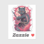 Schattige Fire Splash Black Ninja Cat Warrior Sticker (Vel)