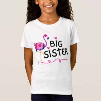 Schattige Flamingo Big Sister T-shirt voor meisjes
