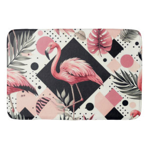Schattige Flamingo Geometrisch Badmat
