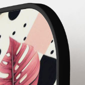 Schattige Flamingo Geometrisch Pickleball Paddle (Links Detail)