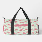 Schattige Flamingo patroon aangepaste naam & tekst Plunjezak (Voorkant)