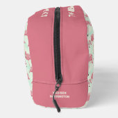 Schattige Flamingo patroon aangepaste naam & tekst Toilettasje (Rechts)