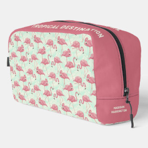 Schattige Flamingo patroon aangepaste naam & tekst Toilettasje
