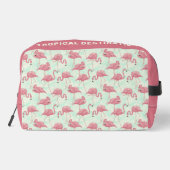 Schattige Flamingo patroon aangepaste naam & tekst Toilettasje (Achterkant)