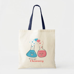 Schattige flessen verliefd, we hebben scheikunde tote bag