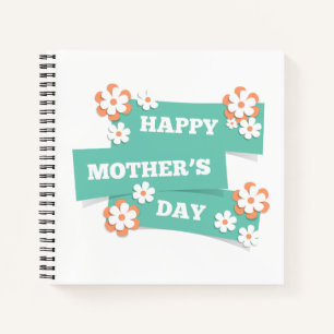 Schattige Floral Happy Moederdag   NOTITIEBOEK