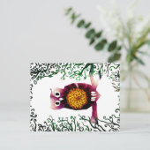 Schattige Floral Owl Briefkaart (Staand voorkant)