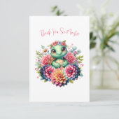 Schattige Floral Zee Turtle bedankje Kaart (Staand voorkant)