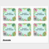 Schattige Florida Animals Baby shower Vierkante Sticker (Vel)