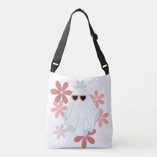Schattige Flower Ghost Crossbody Tas (Voorkant)