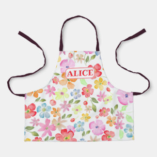 Schattige Flowers All-Over Print Schort, Klein Schort