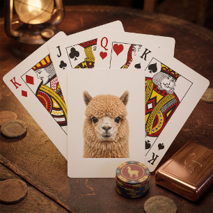 Schattige Fluffy Alpaca Dier Pokerkaarten