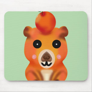 Schattige Fluffy Capybara met Sinaasappel Kawaii Muismat