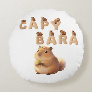 Schattige Fluffy Capybara Sierkussen, Aardig A Rond Kussen