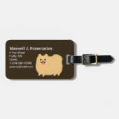 Schattige Fluffy Pomeranian met  Tekst Bagagelabel (Voorkant horizontaal)