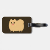 Schattige Fluffy Pomeranian met  Tekst Bagagelabel (Achterkant horizontaal)