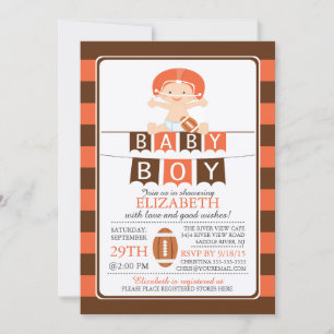 Schattige Football Jongens Baby shower Uitnodiging