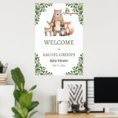 Schattige Forest Woodland Animals Baby shower Welk Poster (Thuiskantoor)