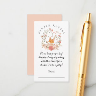  Schattige Fox Bloemen Luier Raffle Meisje Douche Informatiekaartje