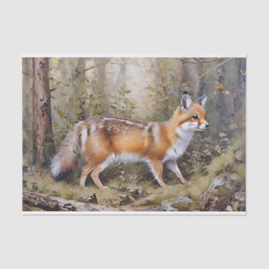 Schattige Fox Decoupage Tissue Paper Tissuepapier (Voorkant)