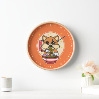 Schattige Fox Eten Ramen Kawaii Japans Eten Gift