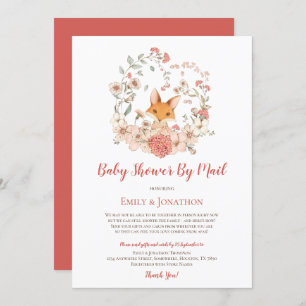  Schattige Fox Floral Baby shower per Mail Kaart