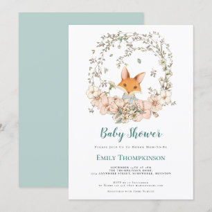  Schattige Fox Foliage Eiereend Blauw Baby shower Kaart