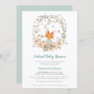 Schattige Fox  Foliage Virtual Baby shower Kaart
