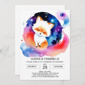 Schattige Fox Kids Verjaardagsgelukzaligheid Kaart (Voorkant / Achterkant)