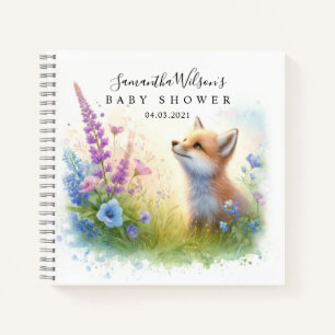 Schattige Fox met Vlinder Baby shower Gastenboek Notitieboek