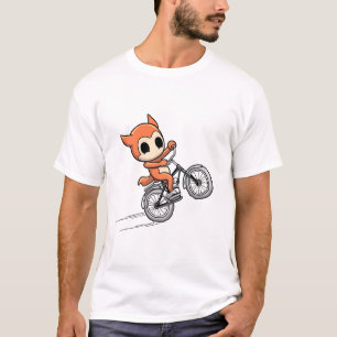 Schattige Fox Rider - Schattigee Cartoon Bike Stun T-shirt
